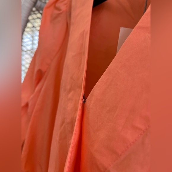 NWT - 100% Cotton A New Day Peach V Neck Wrap Blouse 3/4 Sleeves Cinched Waist - Picture 2 of 8